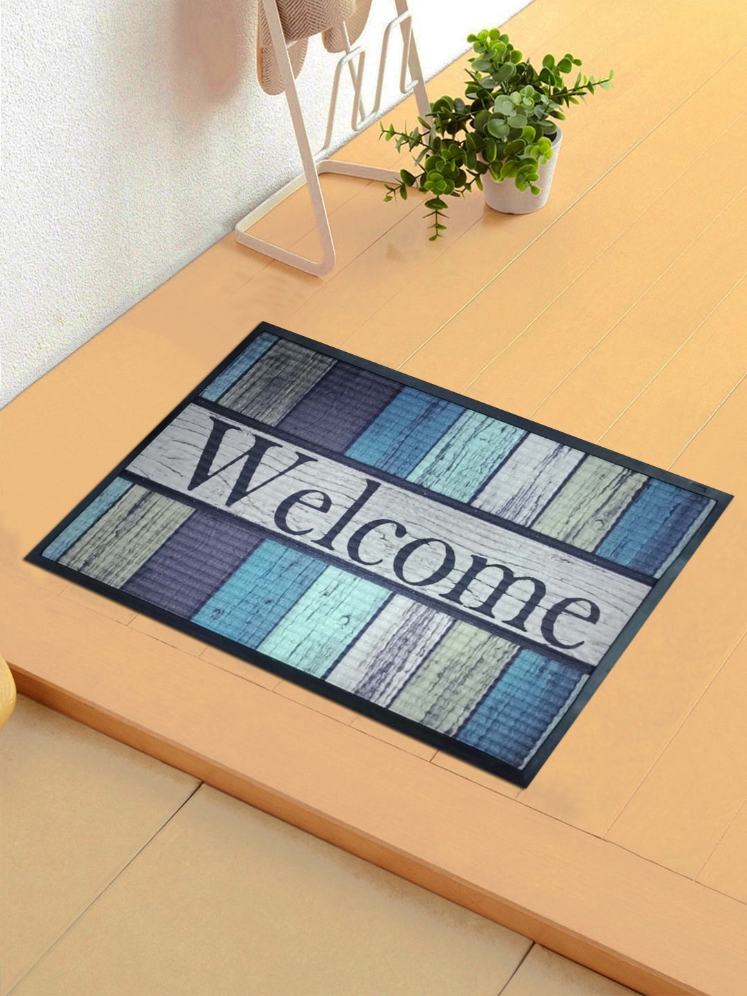 

Status Grey & Blue 3D Digital Printed Anti-Skid Doormat