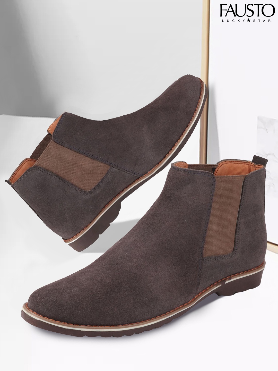 

FAUSTO Men Brown Flat Boots