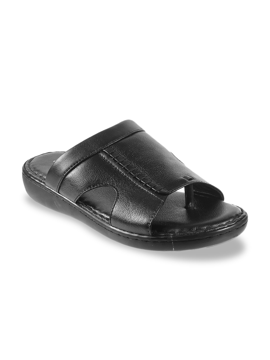 

Metro Men Black Leather Comfort Sandals