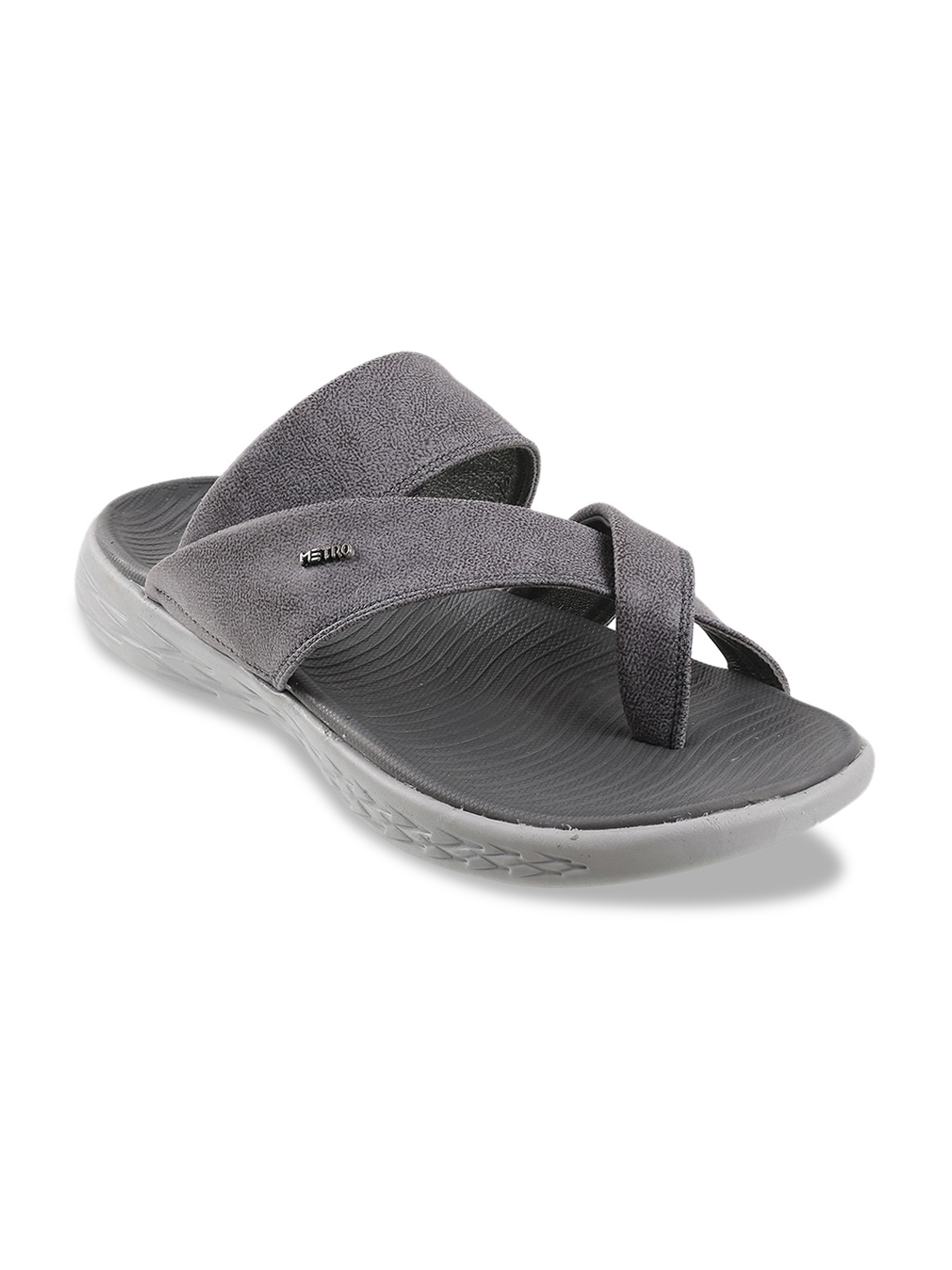 

Metro Men Charcoal Grey One Toe Comfort Sandals