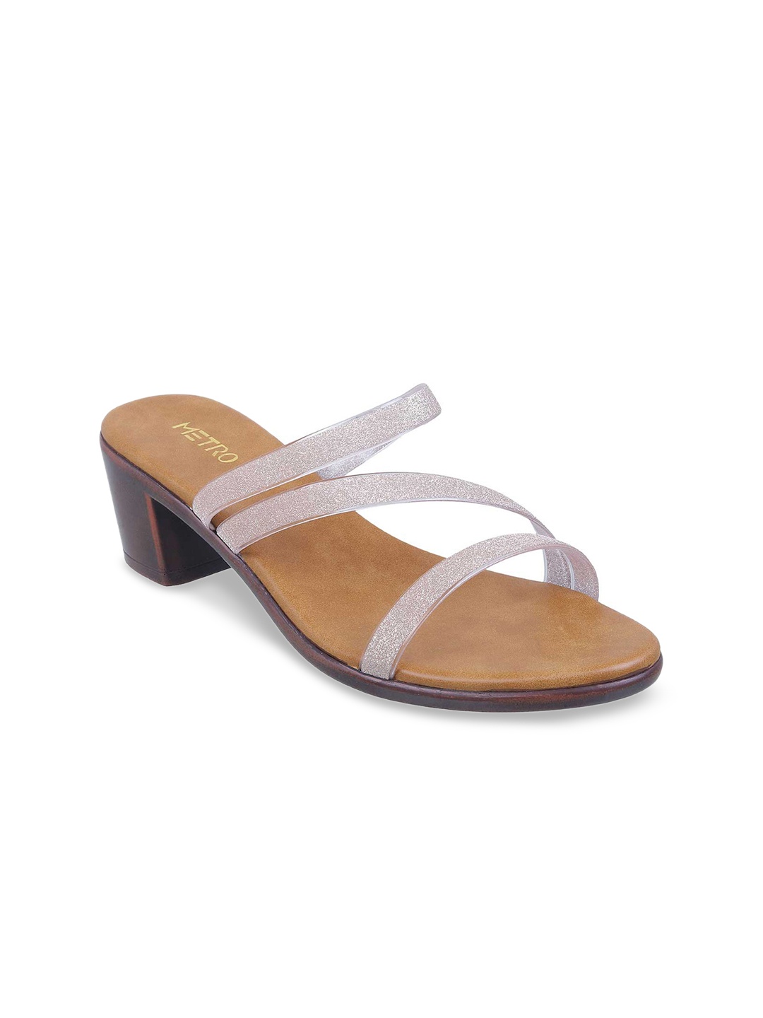 

Metro Women Silver-Toned & Brown Solid Heels