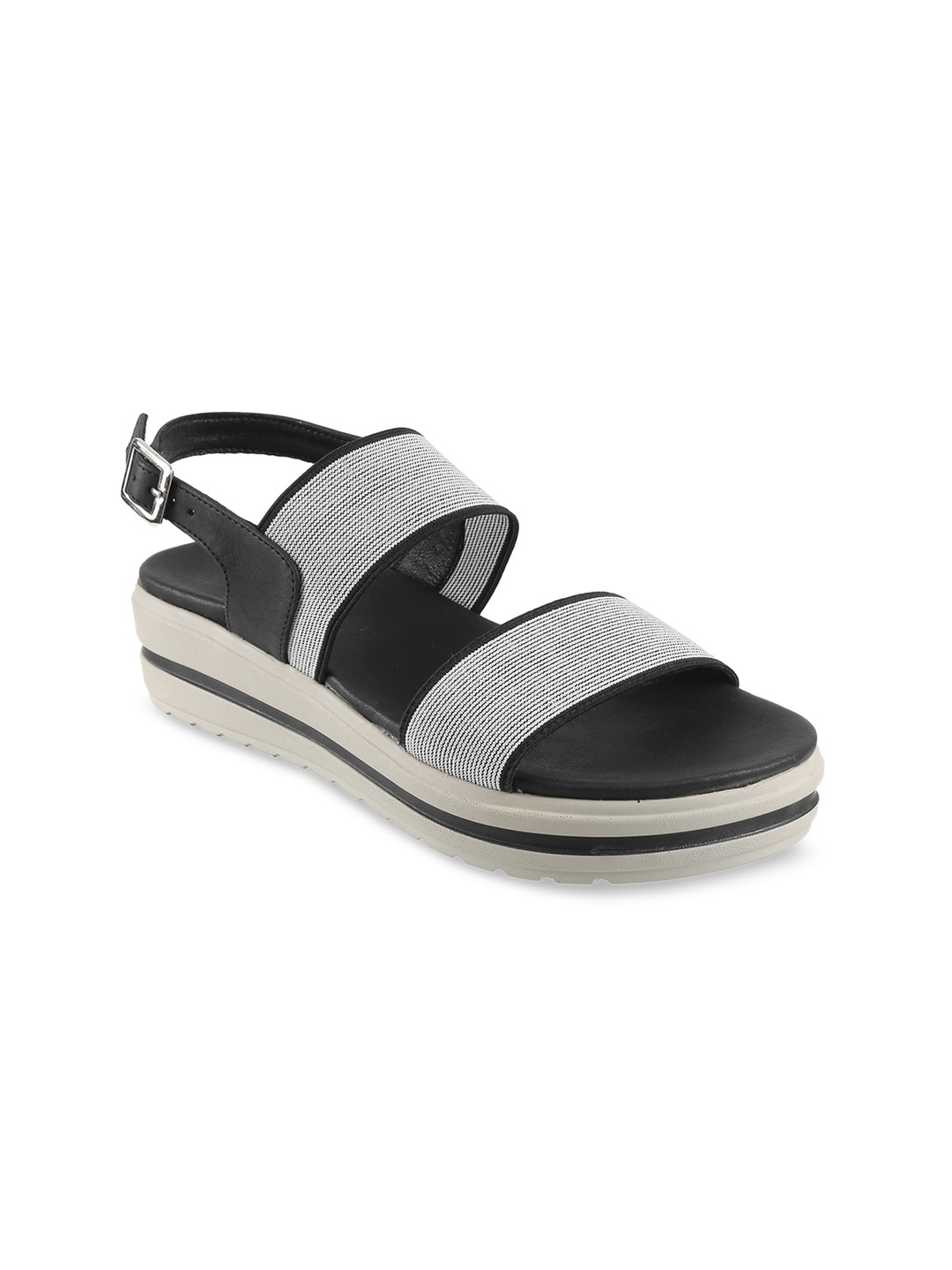

Metro Women Grey & Black Colourblocked Heels