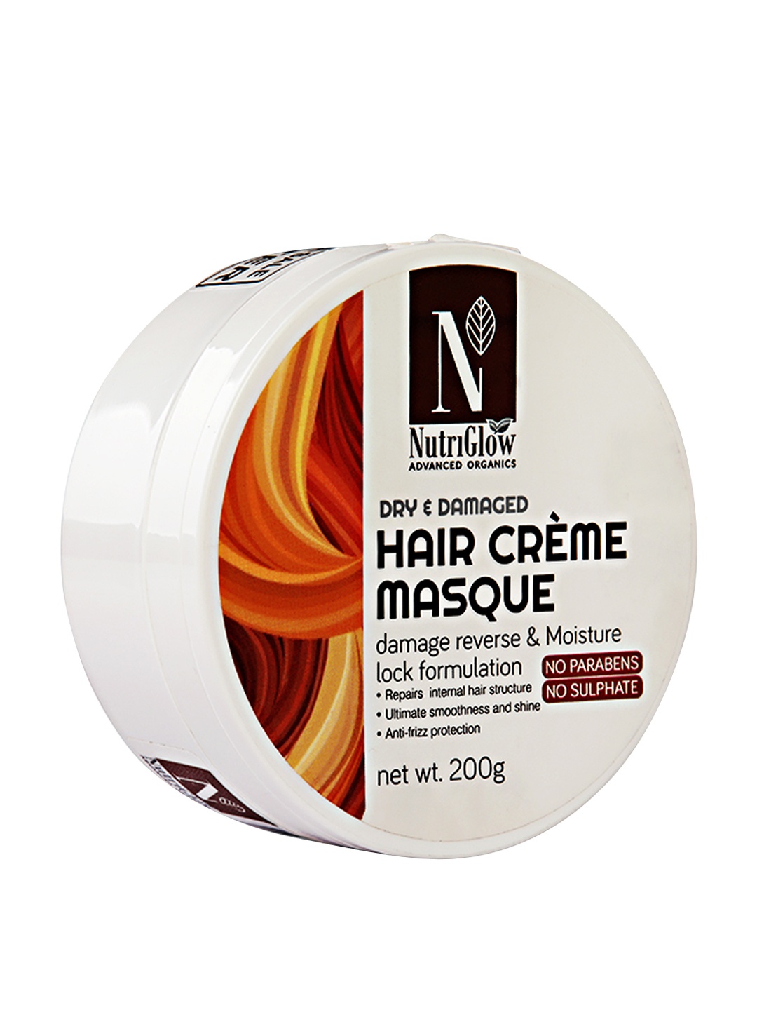 

NutriGlow Advanced Organics Sustainable Dry & Damage Repair Hair Creme Masque 200 g, Cream