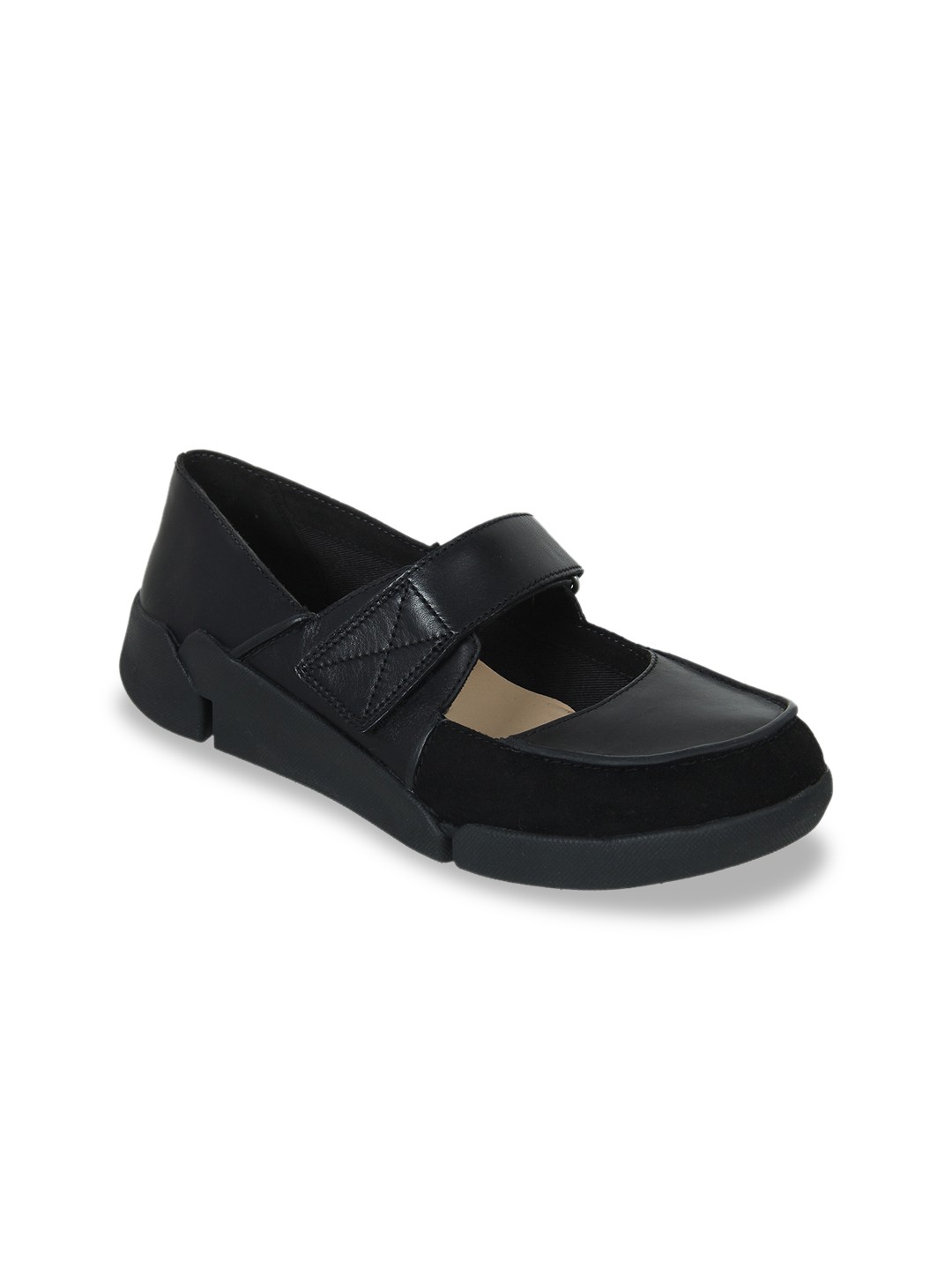 

Clarks Women Black Solid Leather Ballerinas