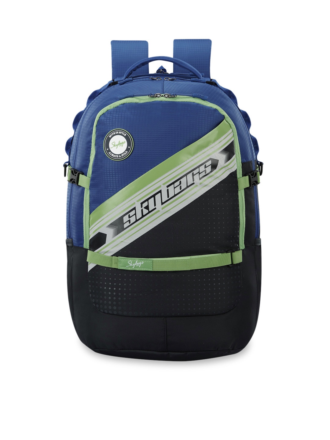 

Skybags Unisex Black & Blue Printed Backpack