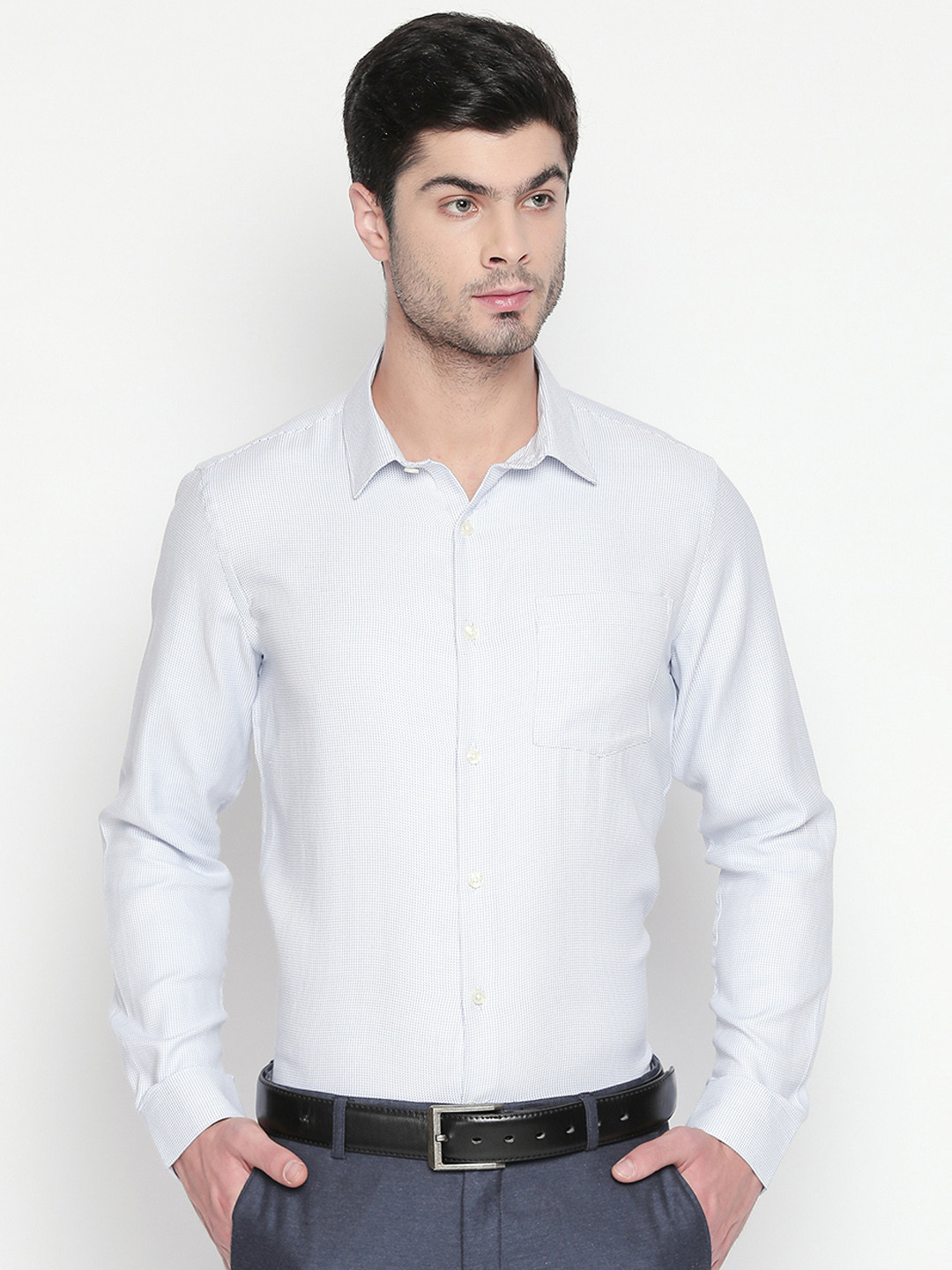 

RICHARD PARKER by Pantaloons Men Blue Slim Fit Printed Formal Shirt