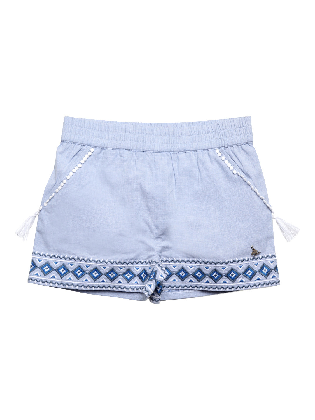 

Cherry Crumble Girls Blue Printed Regular Fit Regular Shorts