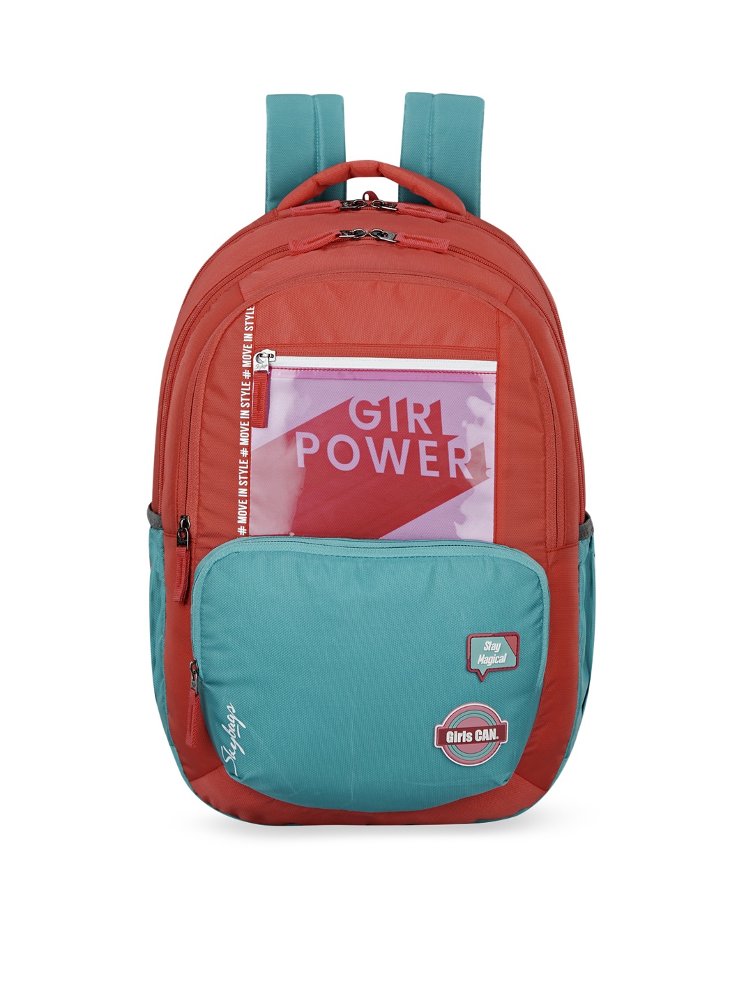 

Skybags Unisex Kids Pink & Blue Graphic Print Backpack