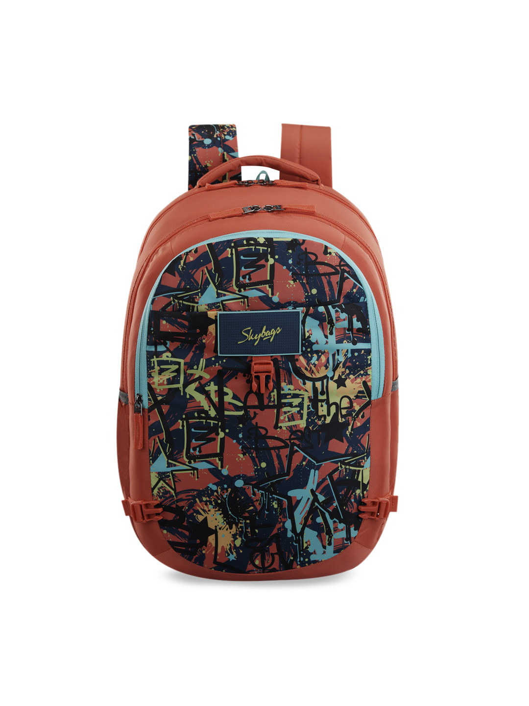 

Skybags Unisex Kids Coral Pink & Navy Blue Graphic Backpack