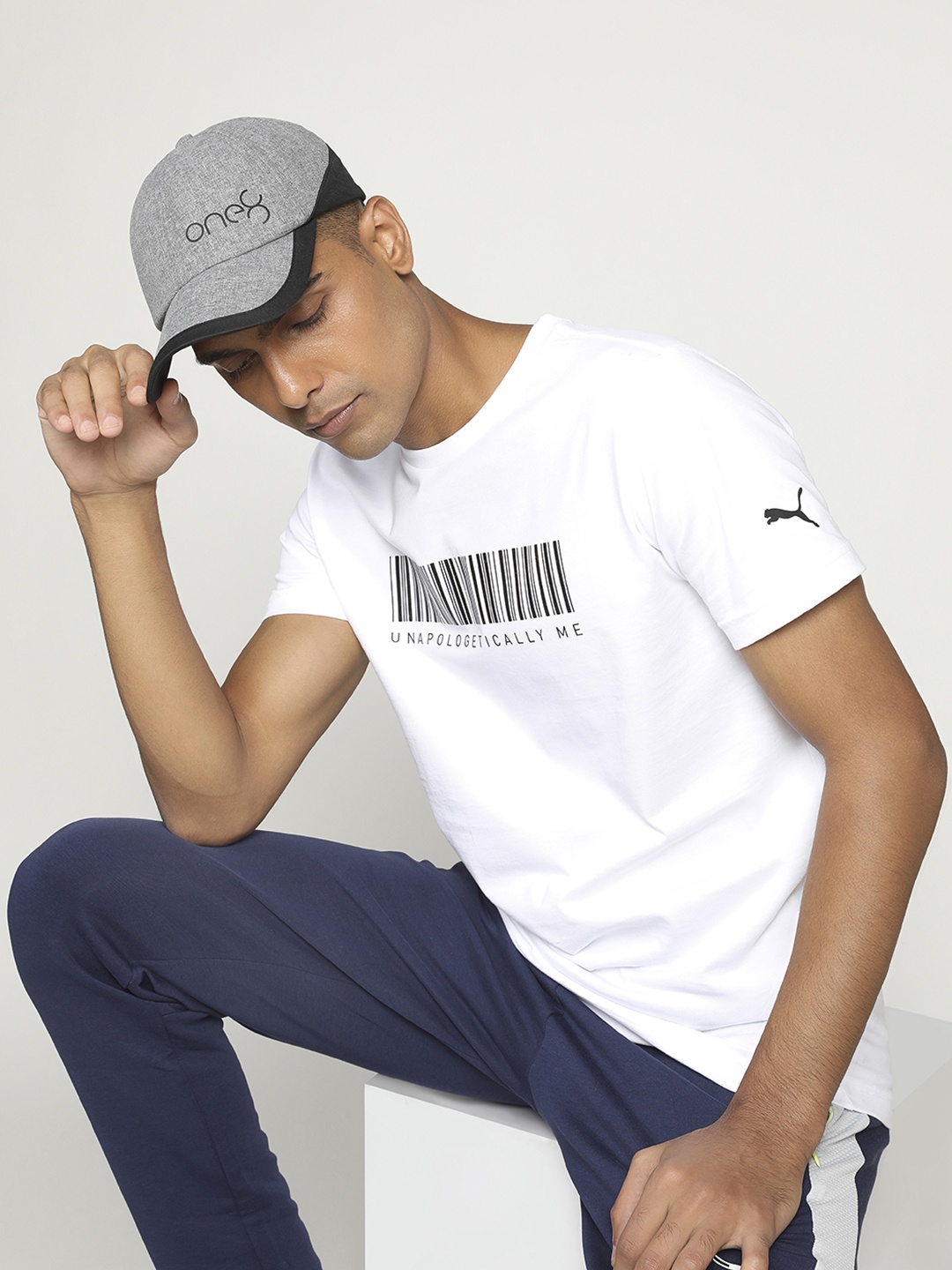 

one8 x PUMA Unisex Grey & Black Colourblocked Core V2 Baseball Cap