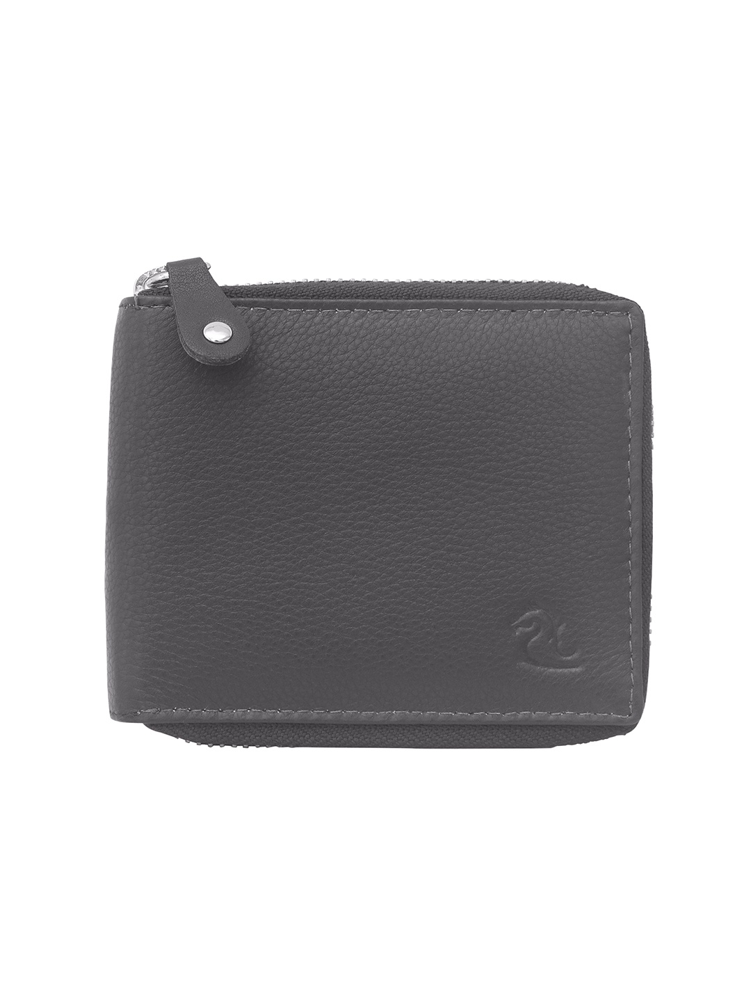 

Kara Men Brown Solid Zip Around Leather Wallet