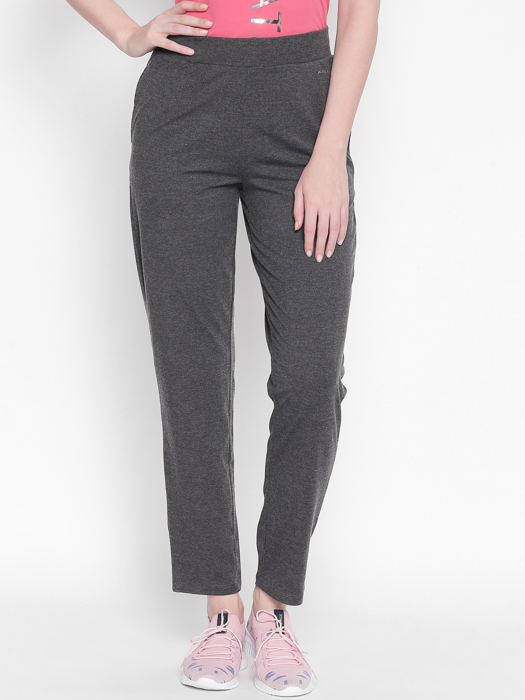 

Ajile by Pantaloons Women Grey Solid Slim-Fit Track Pants