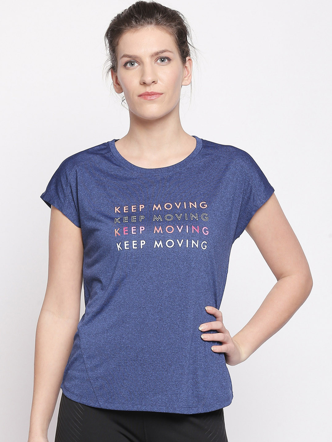 

Ajile by Pantaloons Women Navy Blue Printed Top