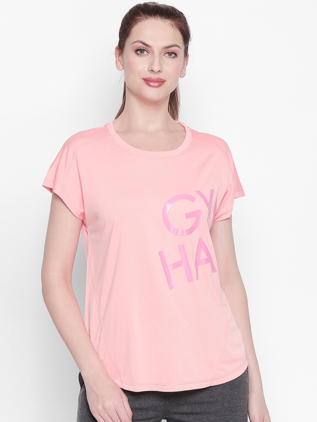 

Ajile by Pantaloons Women Peach Placement Printed Top