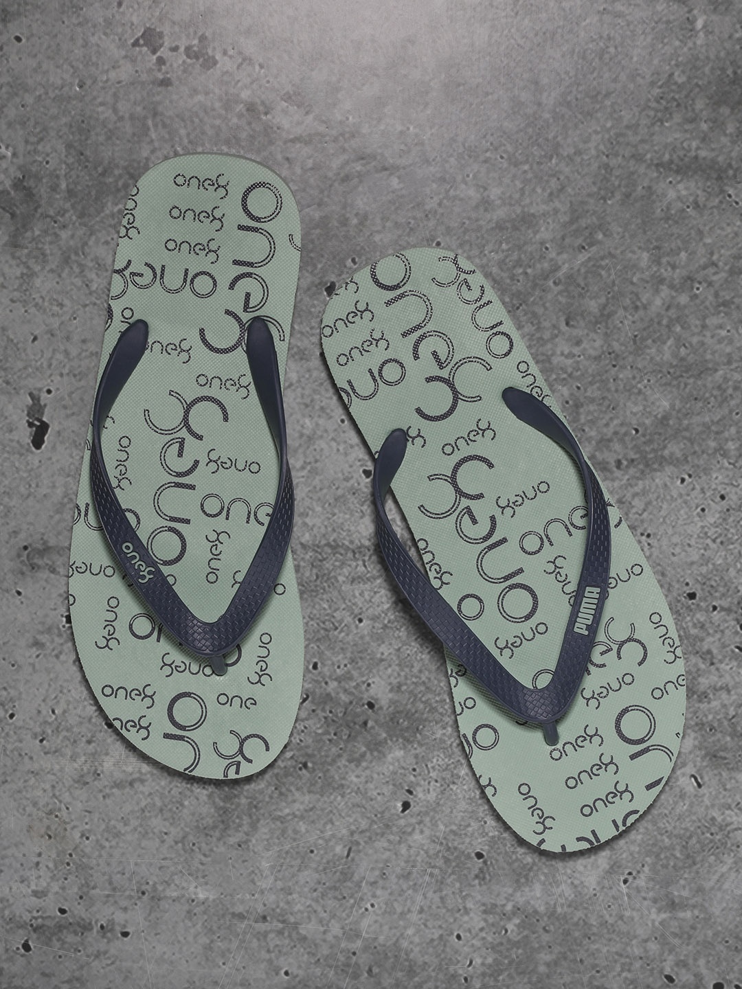 

one8 x PUMA Men Blue Printed Thong Flip-Flops