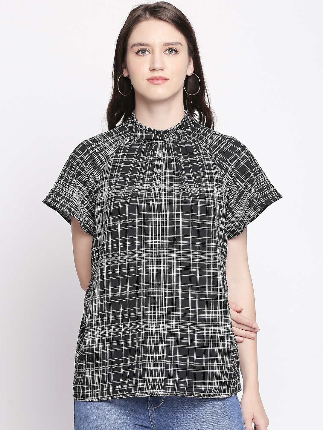 

Annabelle by Pantaloons Women Black & White Checked Top