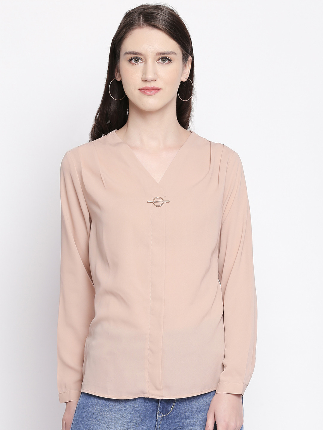 

Annabelle by Pantaloons Women Beige Solid Top
