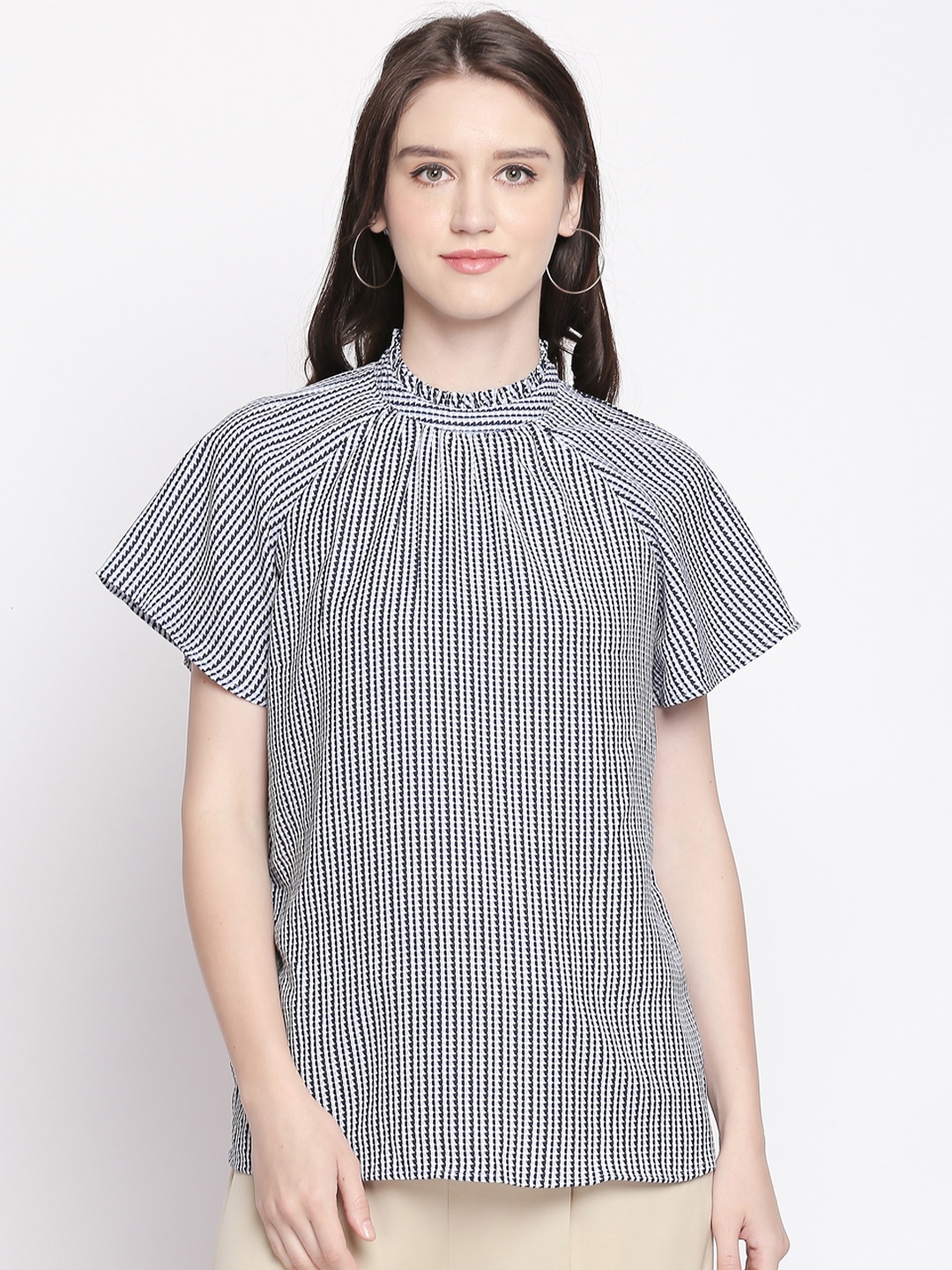 

Annabelle by Pantaloons Women Navy Blue & White Striped Top