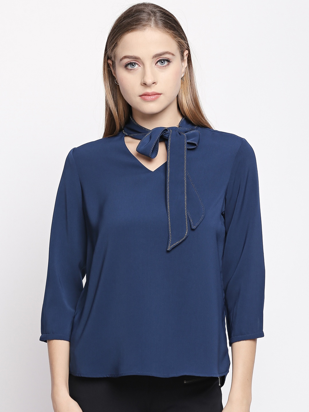 

Annabelle by Pantaloons Women Blue Solid Top
