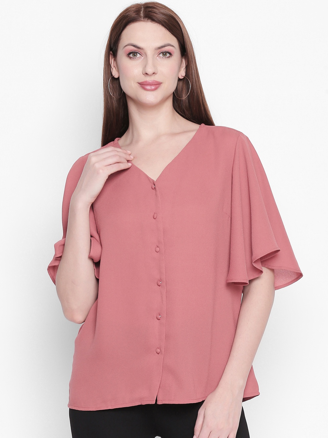

Annabelle by Pantaloons Women Pink Solid A-Line Top