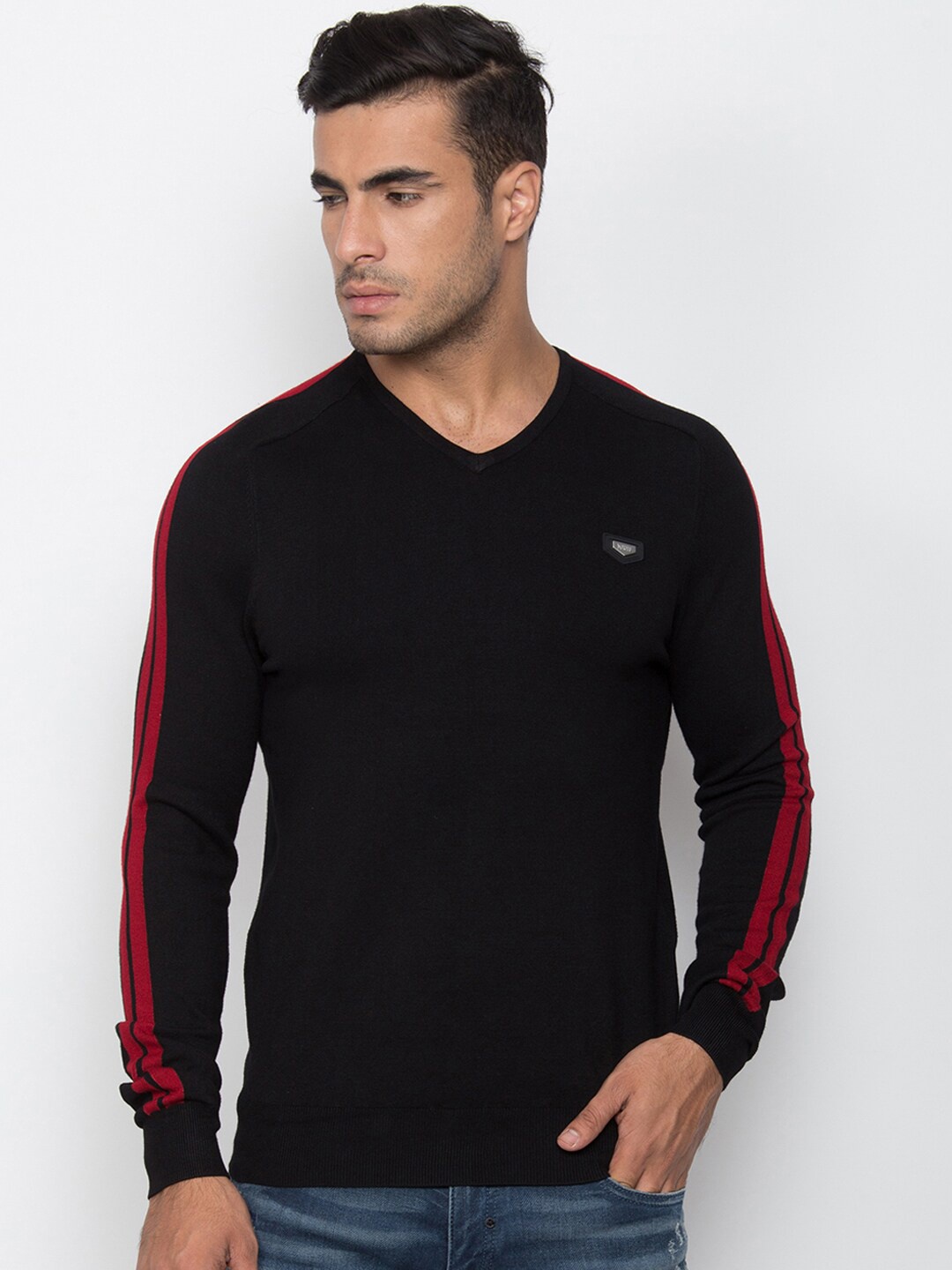 

Antony Morato Men Black Solid Pullover Sweater