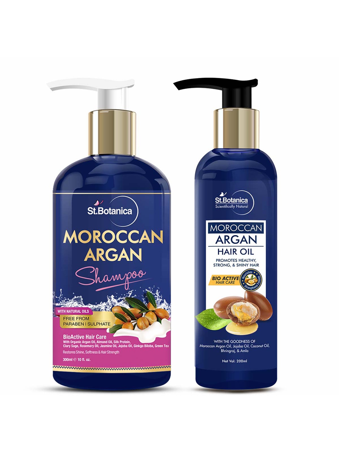 

St.Botanica Moroccan Argan Shampoo & Argan Hair Oil Growth, Blue