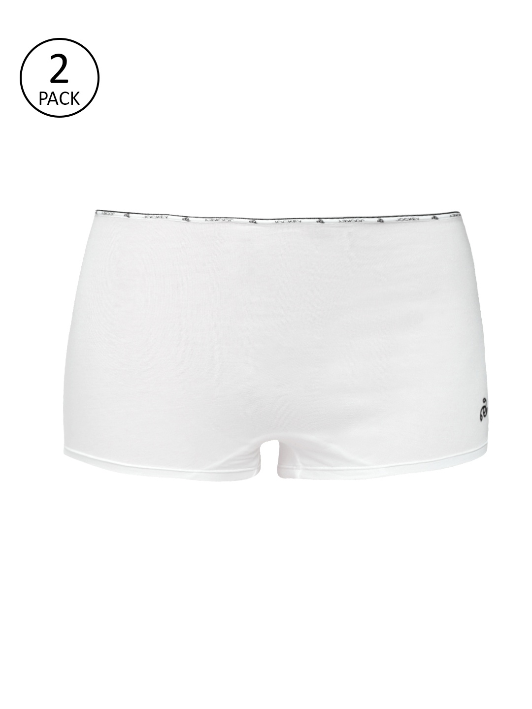 

Jockey Women Pack of 2 White Solid Boy Shorts SS04-0105