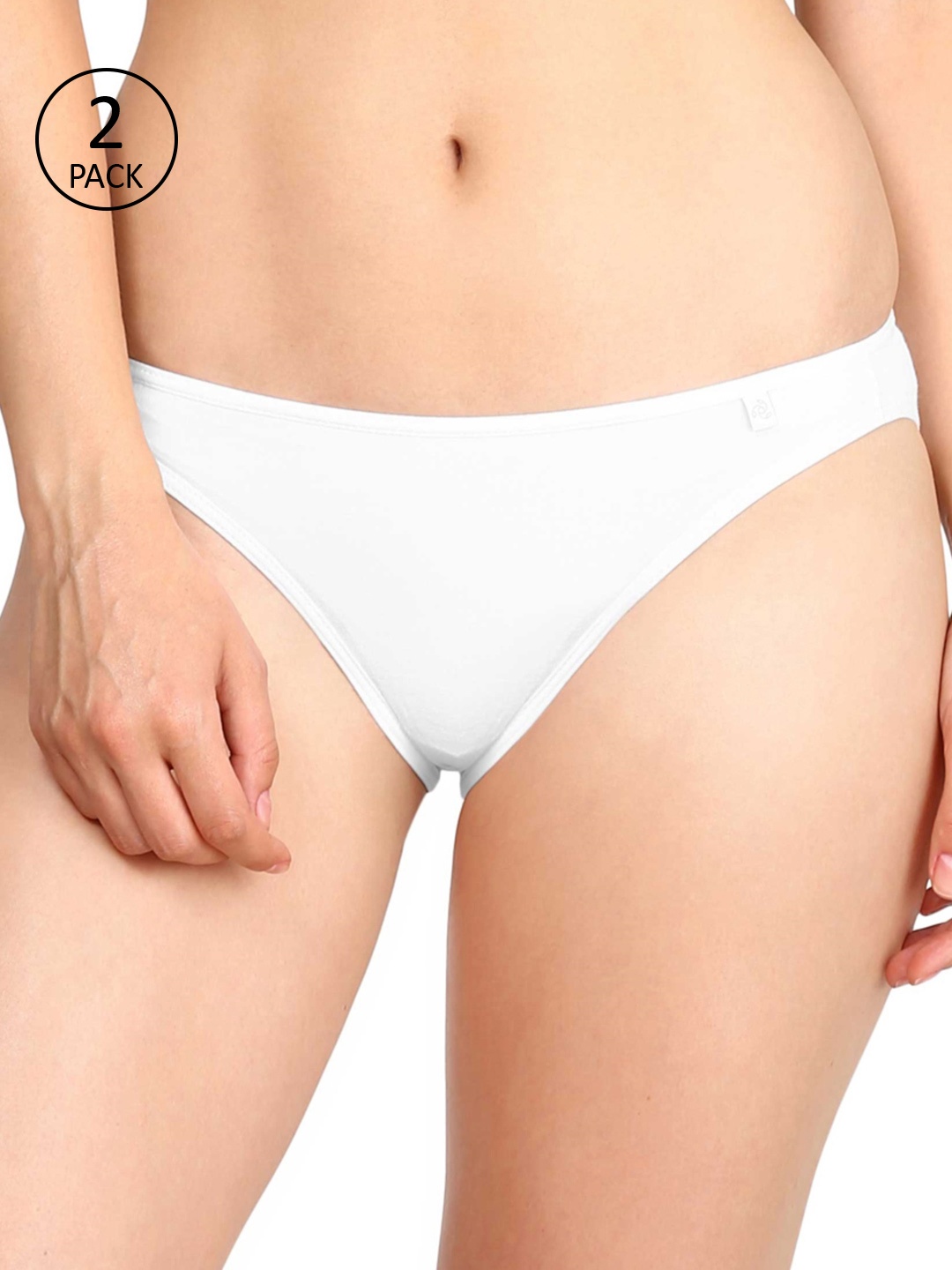

Jockey Women Pack of 2 Solid Modern Fit Bikini Briefs, White