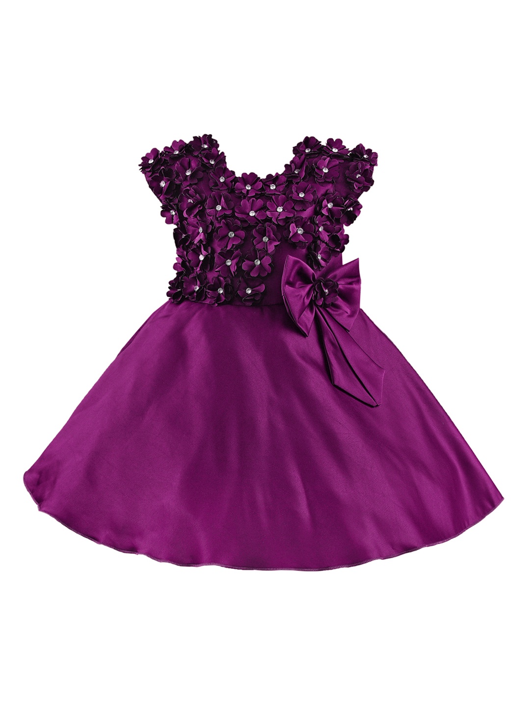 

Wish Karo Girls Purple Embellished Fit and Flare Dress