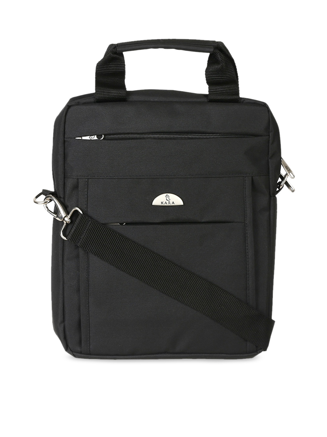 

Kara Unisex Black Solid Messenger Bag