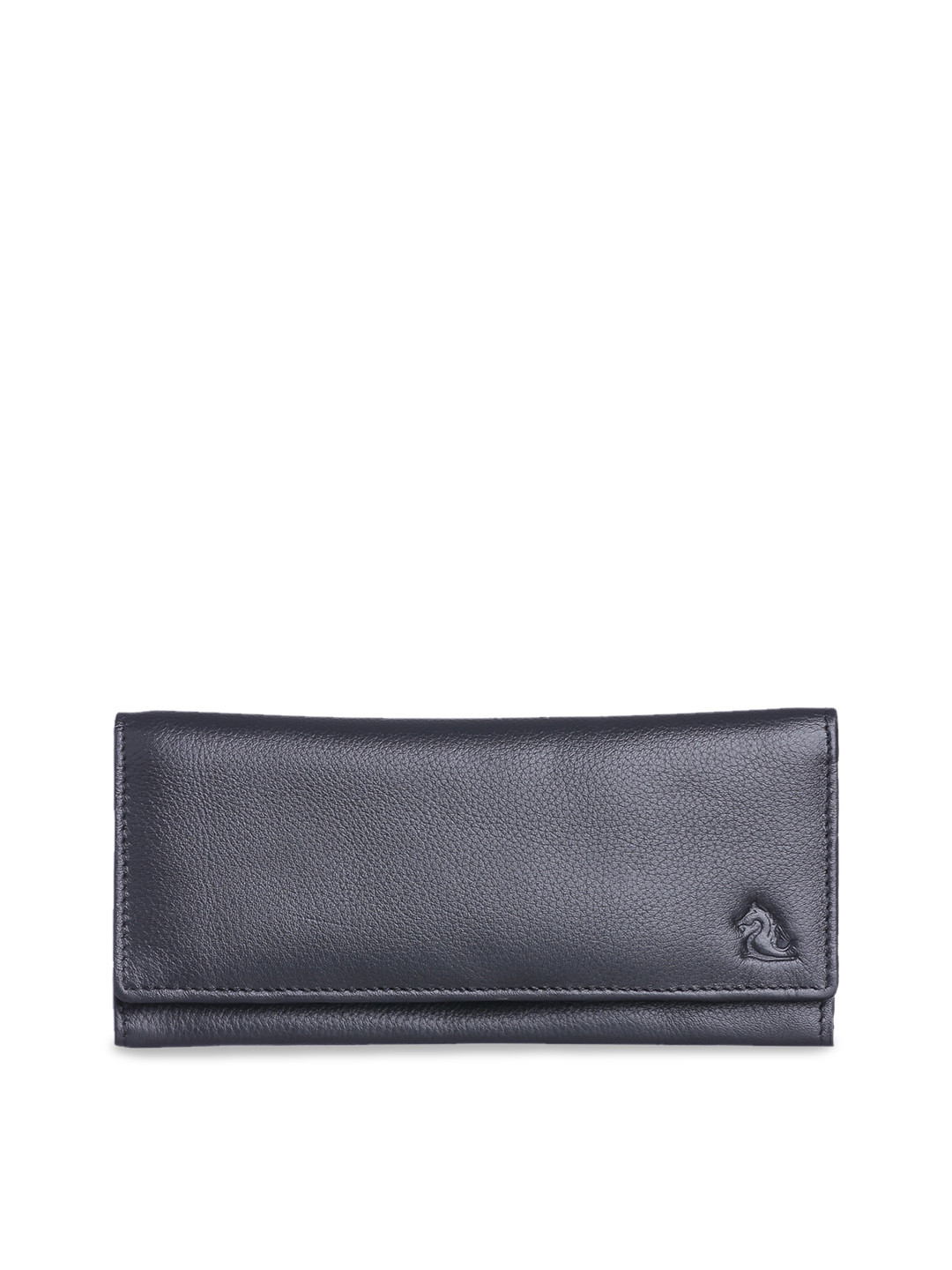 

Kara Women Black Solid Leather Envelope Wallet