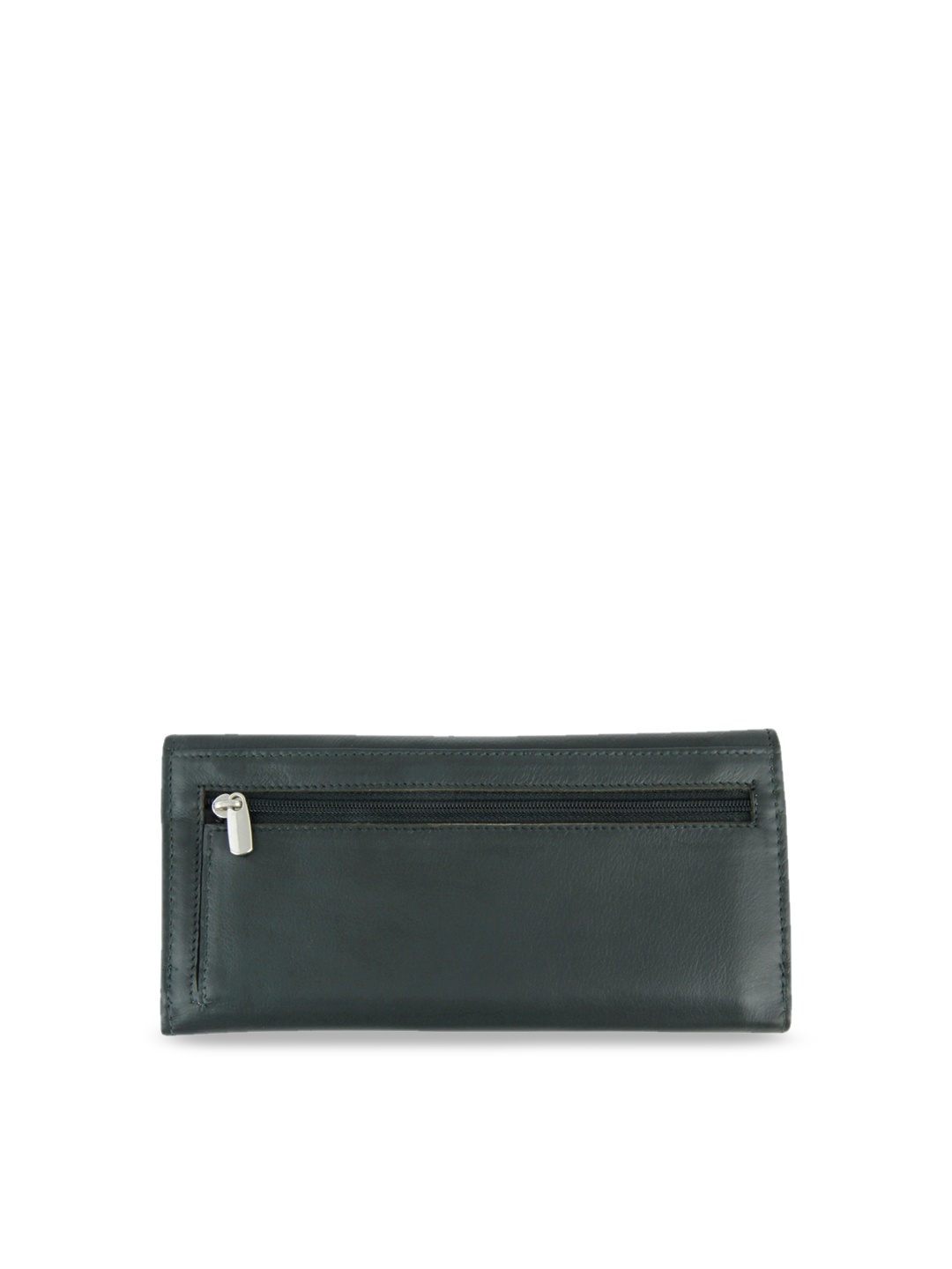 

Kara Women Green Solid Leather Three Fold Wallet