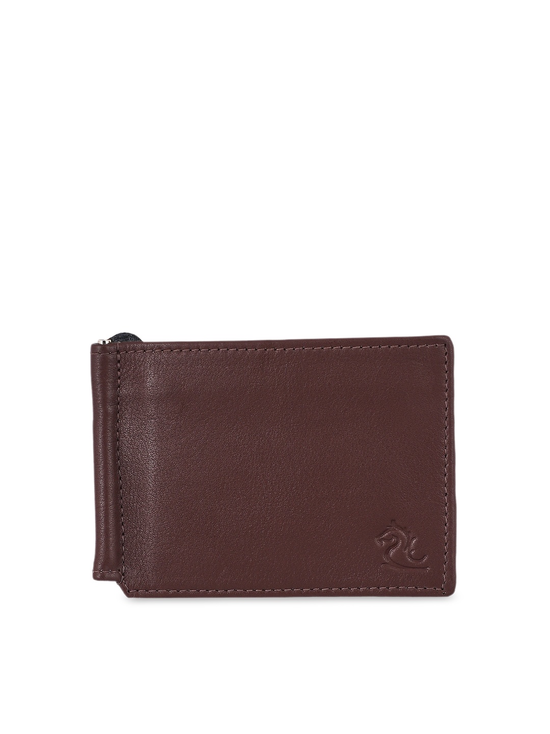 

Kara Unisex Brown Solid Leather Money Clip