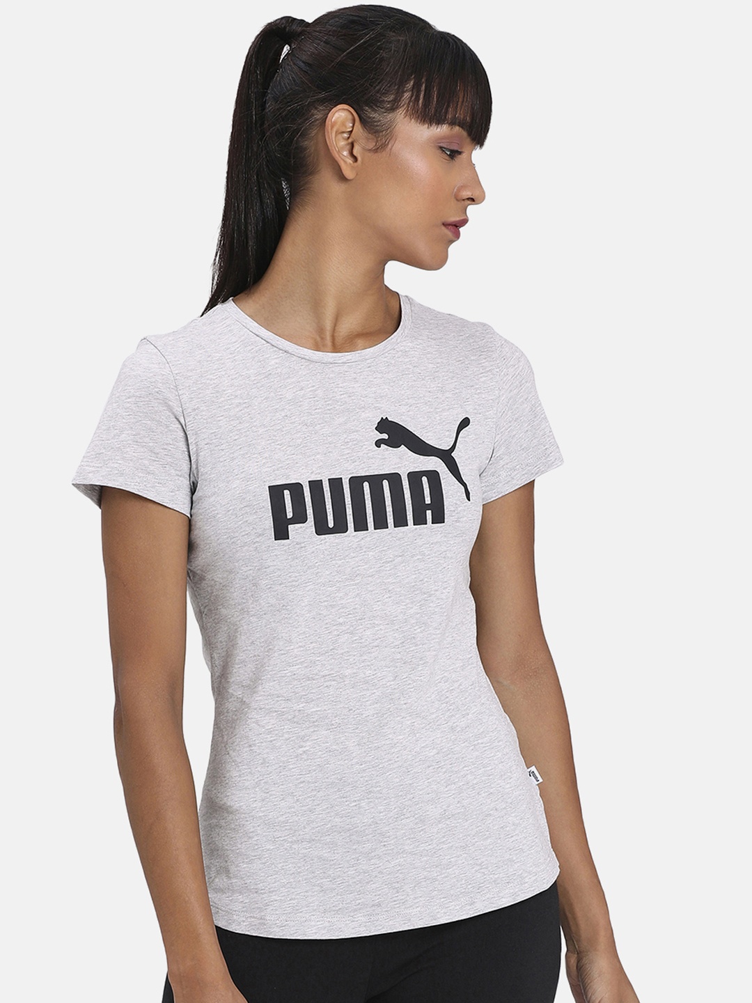 

Puma Women Grey Printed Round Neck T-shirt