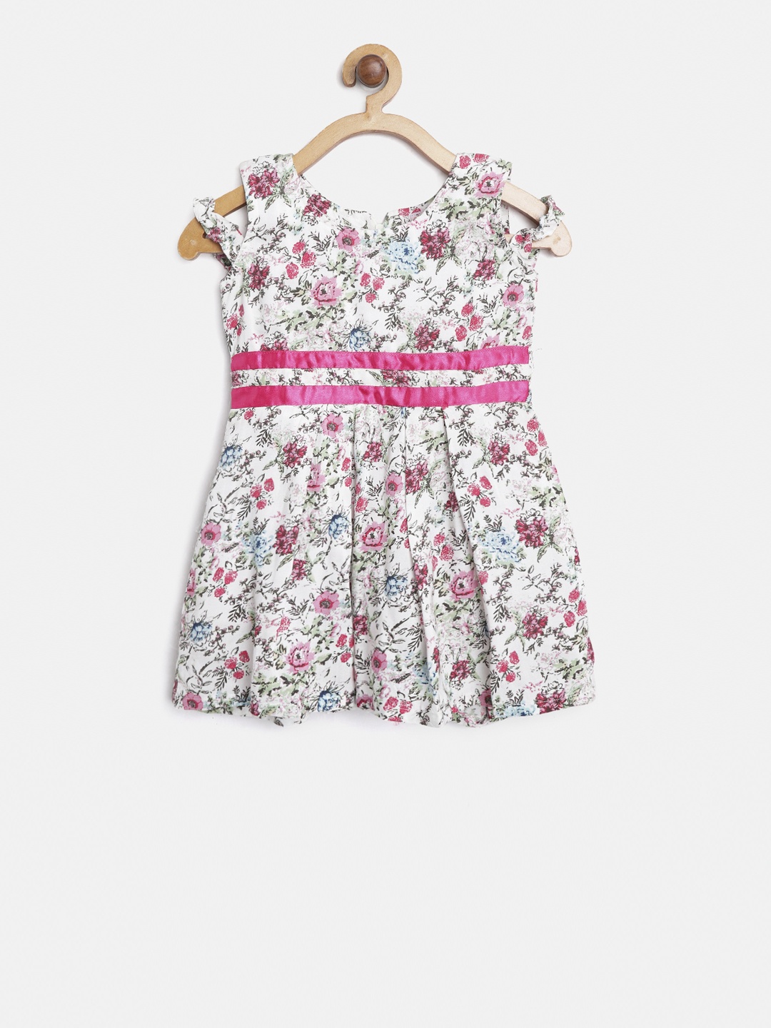 

Kids On Board Girls Multicoloured Printed Fit and Flare Dress, Multi