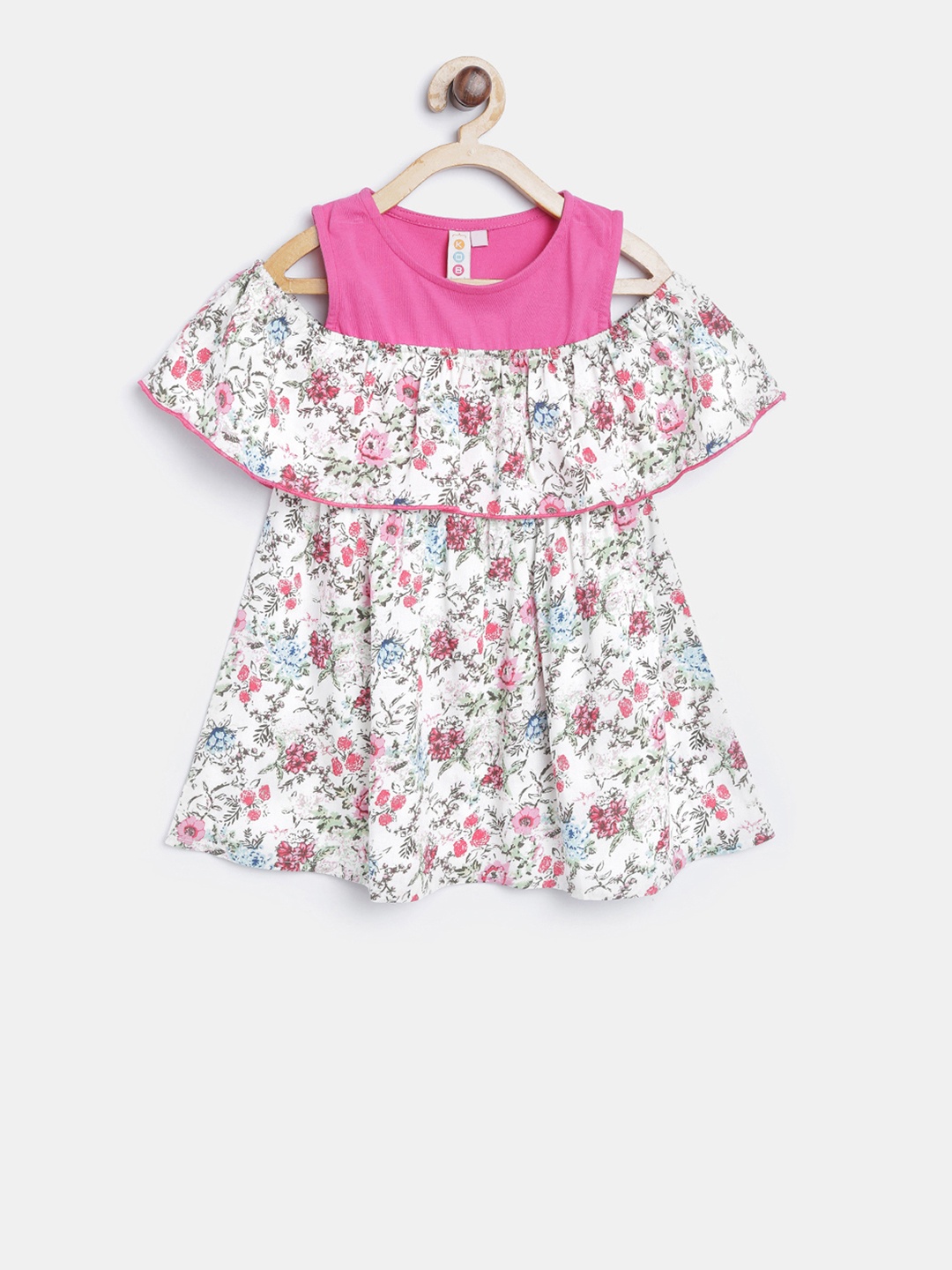 

Kids On Board Girls Multicoloured Floral Print Fit and Flare Dress, Multi