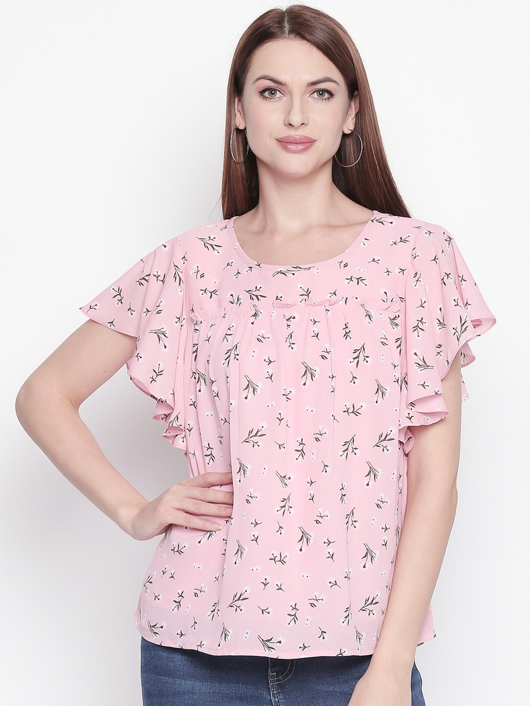 

Honey by Pantaloons Women Pink Floral Printed Top