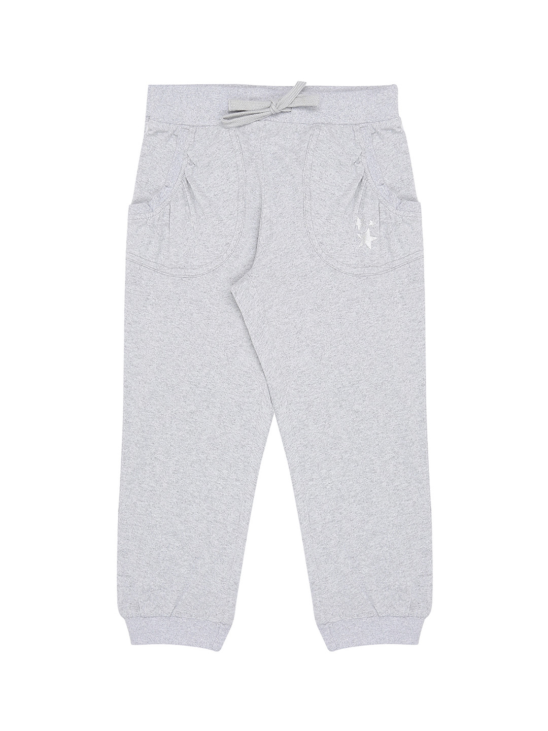 

Pantaloons Junior Girls Grey Melange Solid Straight-Fit Joggers