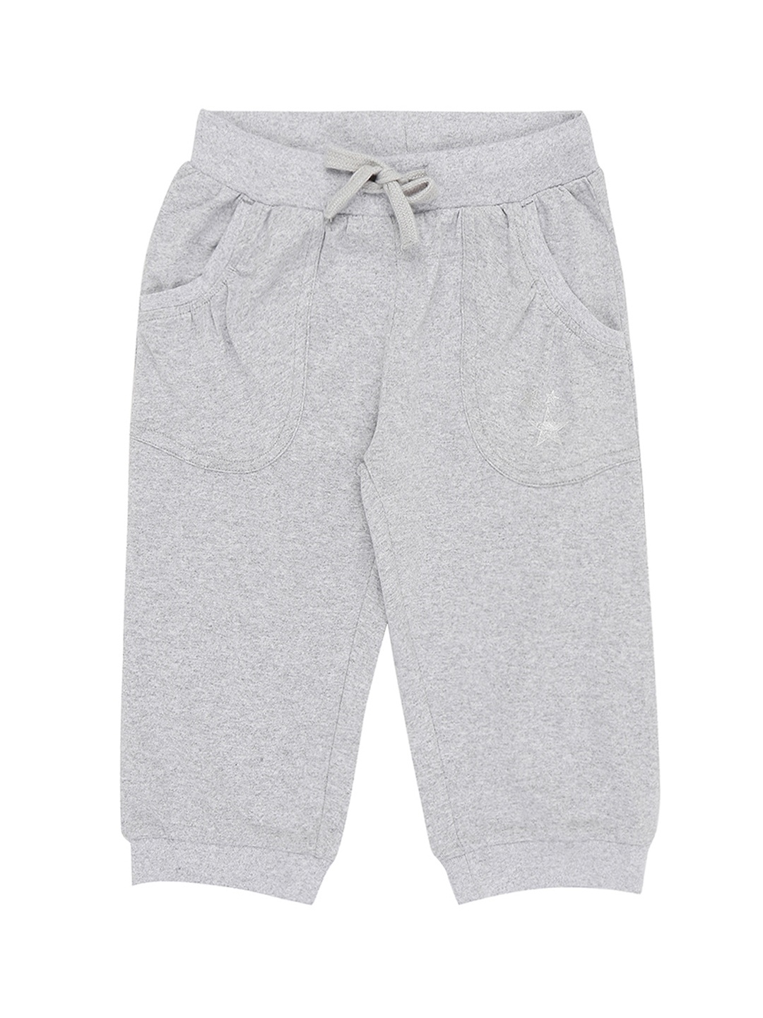 

Pantaloons Junior Girls Grey Melange Solid Straight-Fit Joggers