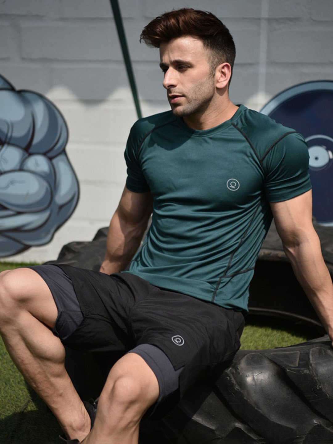 

CHKOKKO Men Black Solid Regular Fit Training Sports Shorts