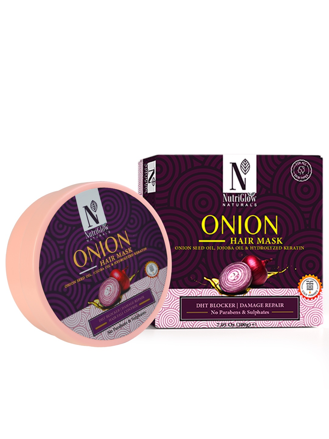 

NutriGlow Sustainable Onion Hair Masks 200g, Cream