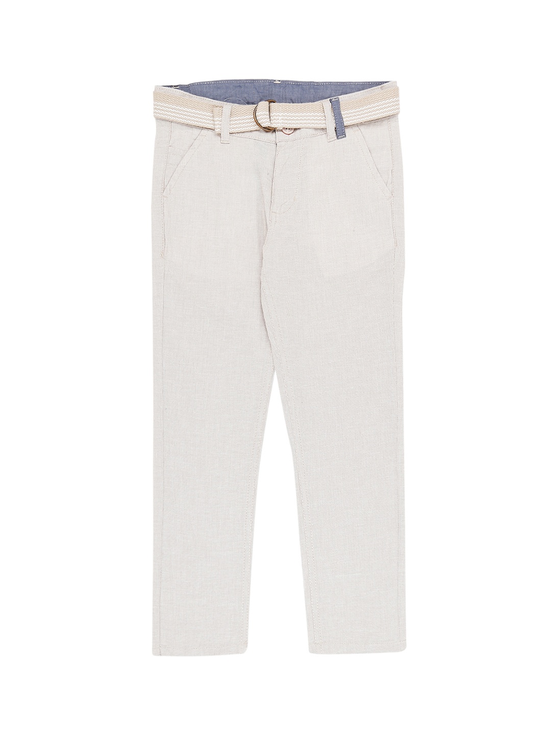 

Pantaloons Junior Boys Beige Solid Regular Trousers