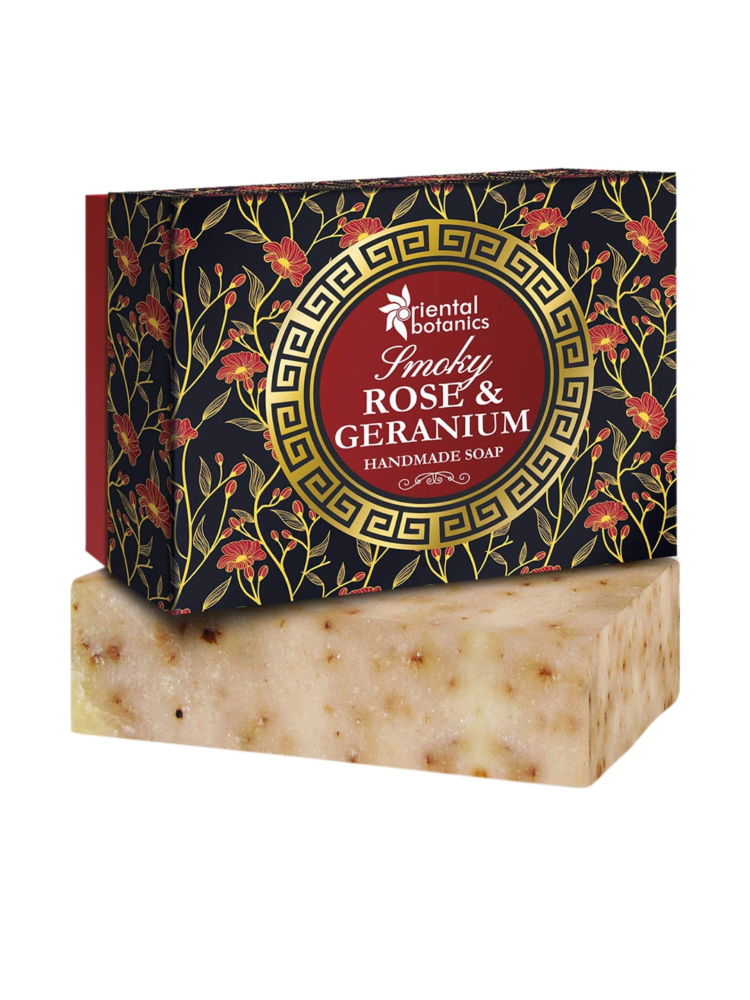 

Oriental Botanics Smoky Rose & Geranium Handmade Luxury Soap 125gm, Brown