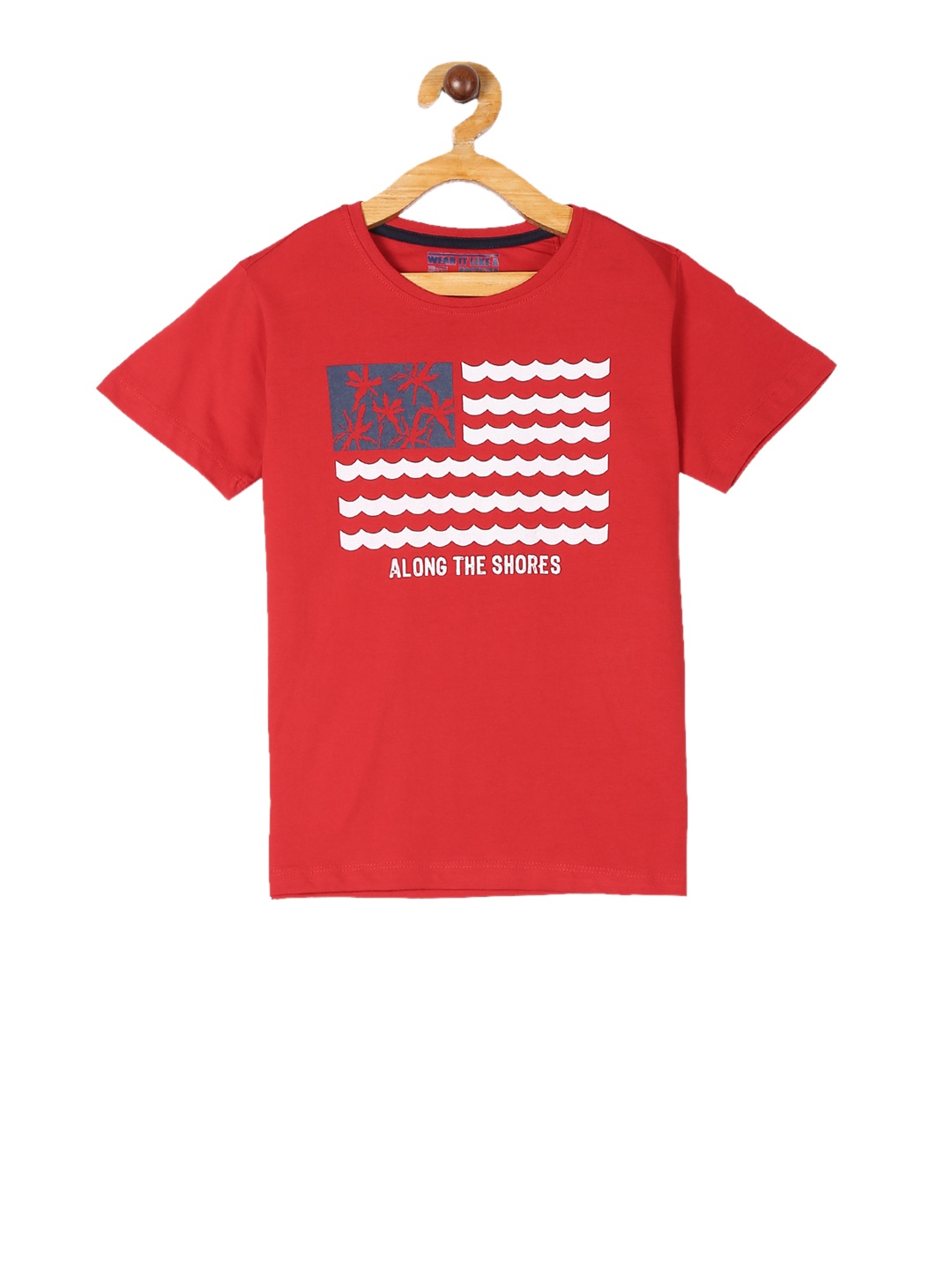 

Flying Machine Boys Red Printed Round Neck T-shirt