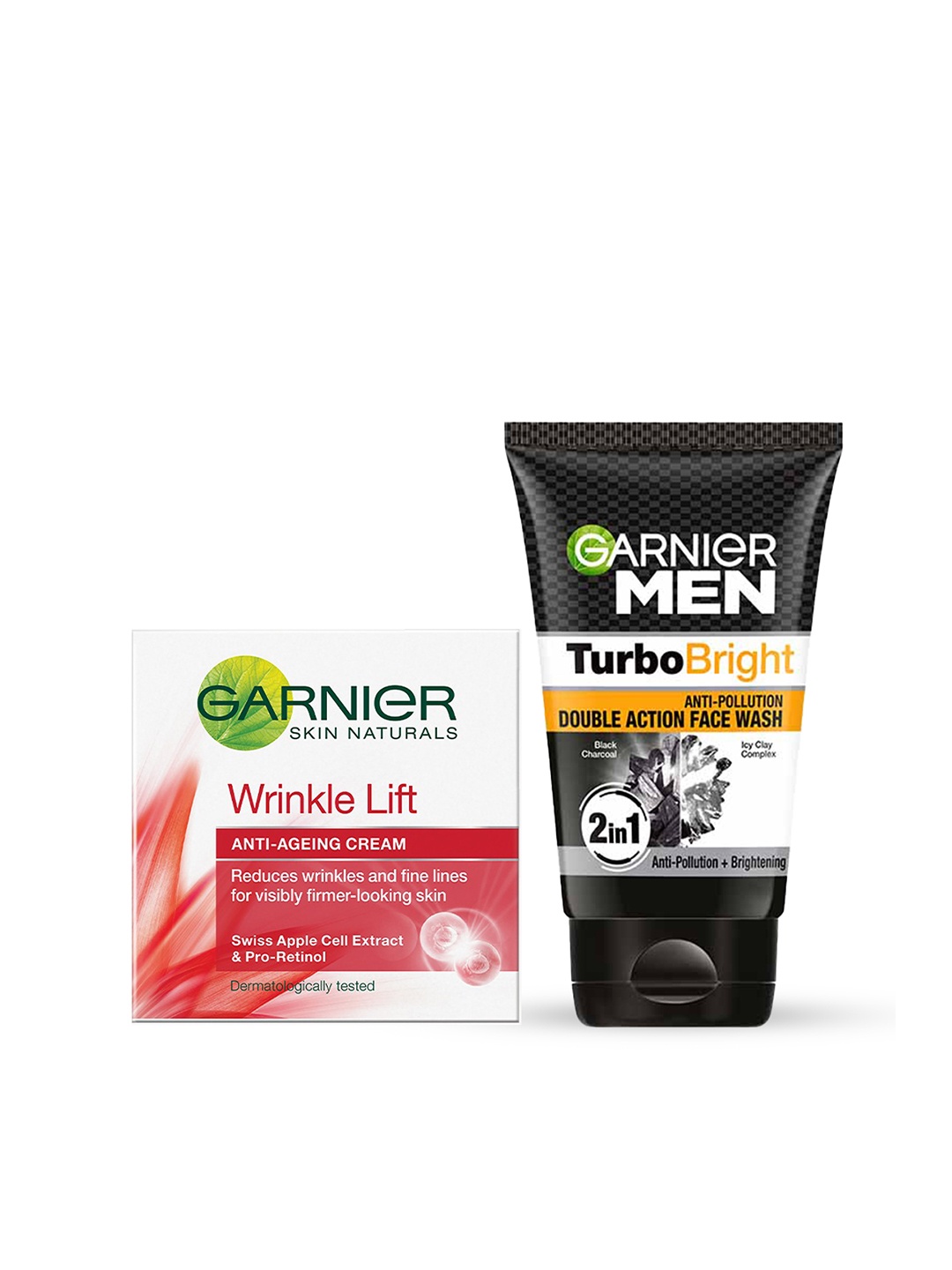 

Garnier Garnier Turbo Bright Facewash + Skin Naturals Anti-ageing Cream-100g+40g, Red