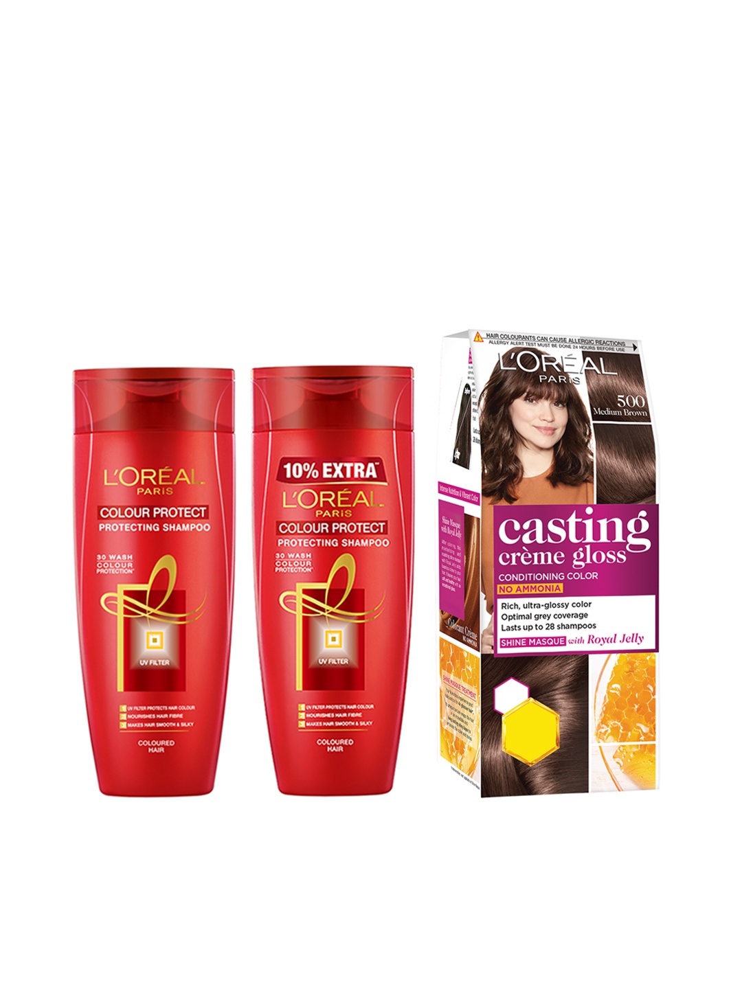 

L'Oreal Paris Set of 2 Colour Protecting Shampoo & Casting Creme Gloss Hair colour, Na