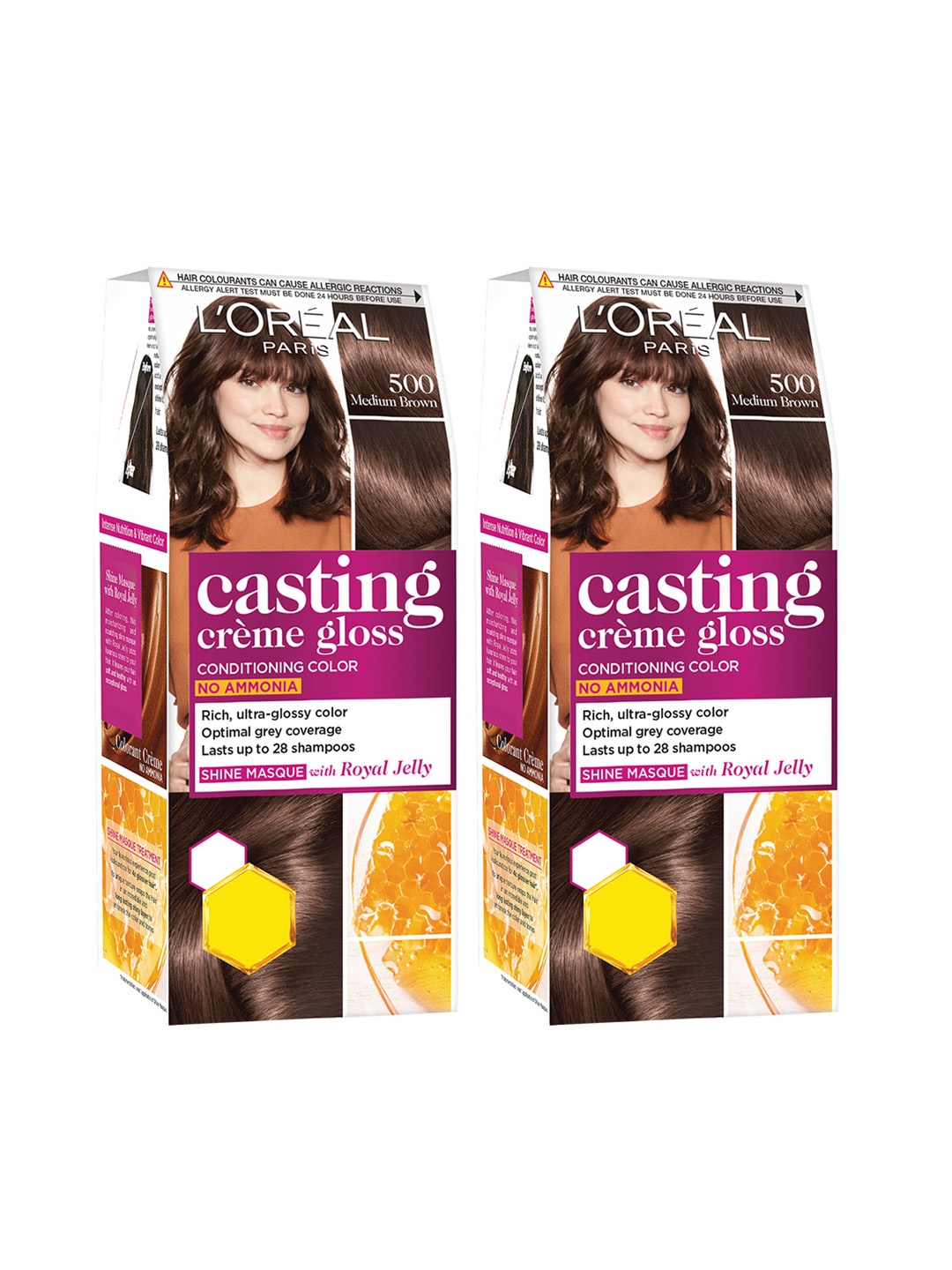 

LOreal Paris Set of 2 Casting Creme Gloss Hair Color Medium Brown 500