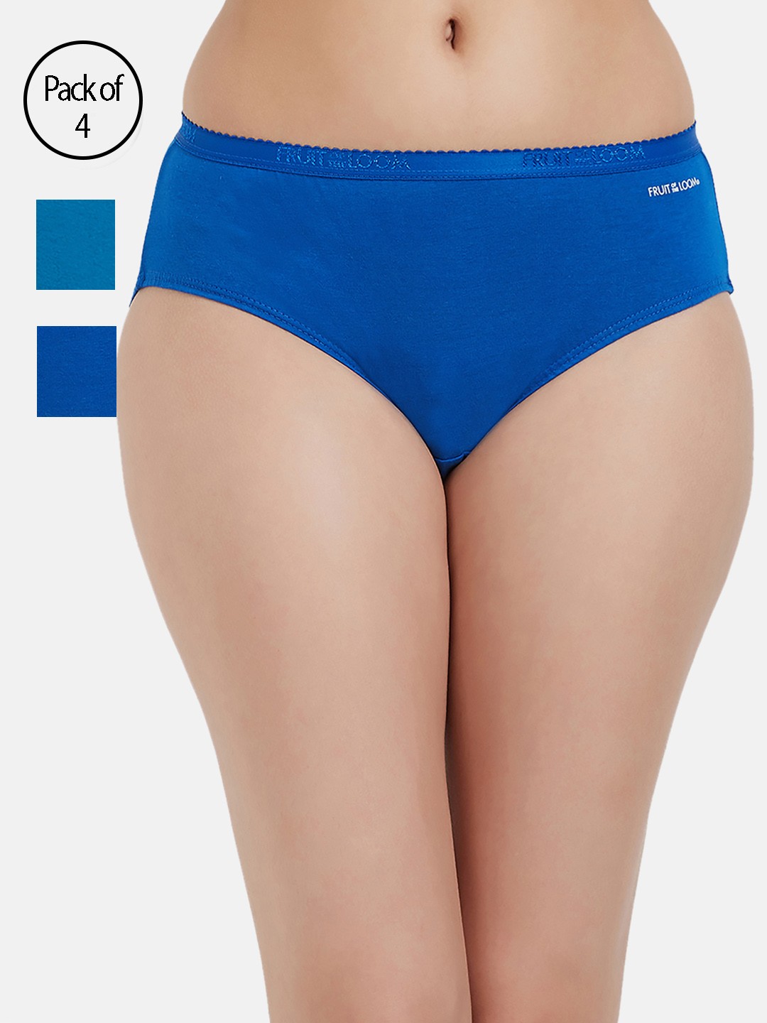 

Fruit of the loom Women Pack of 4 Solid Hipster Briefs FHPS02-2P-DA1S1, Blue