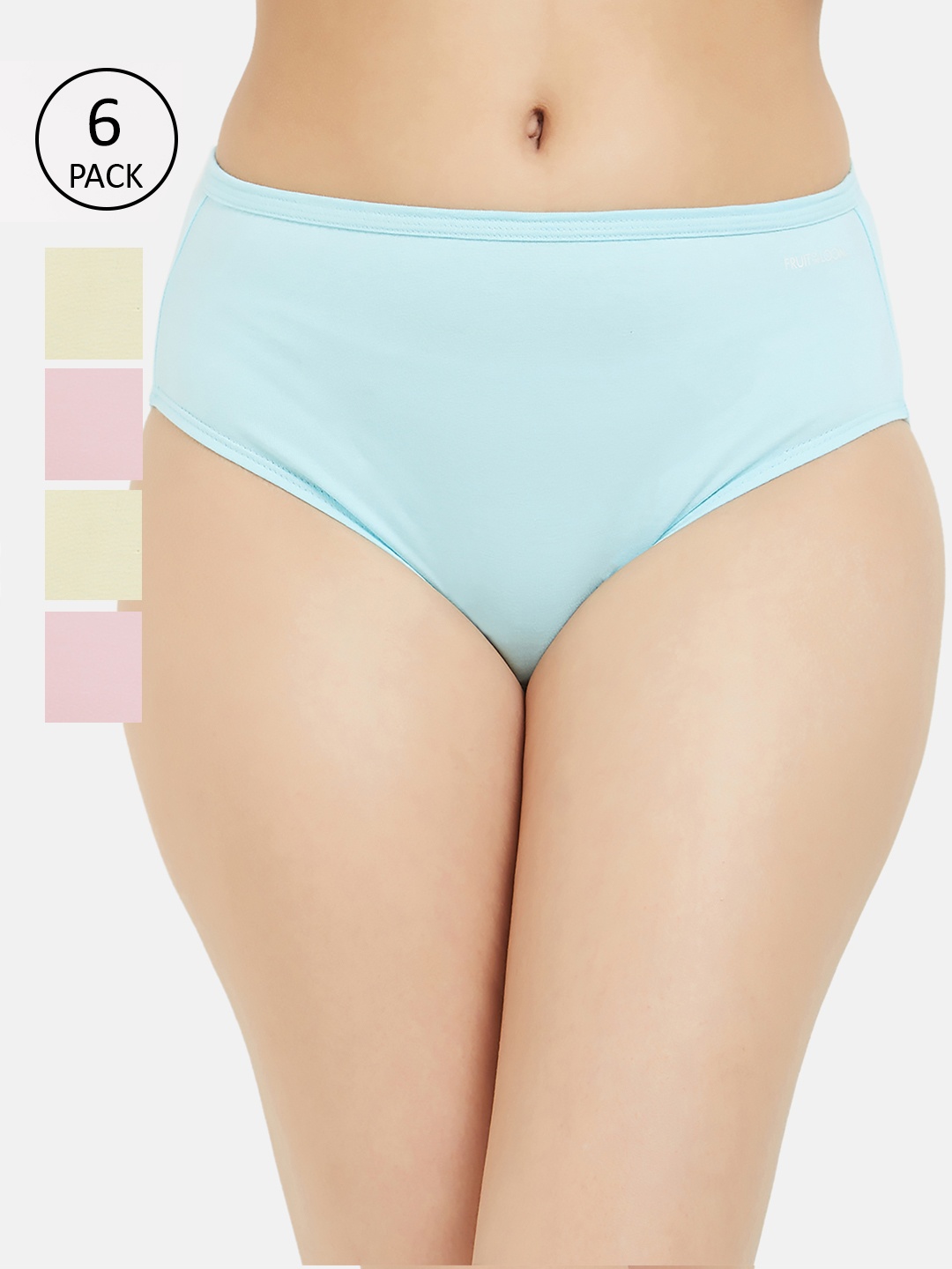 

Fruit of the loom Women Pack of 6 Solid Hipster Briefs FHPS01-3P-LA1S1, Pink