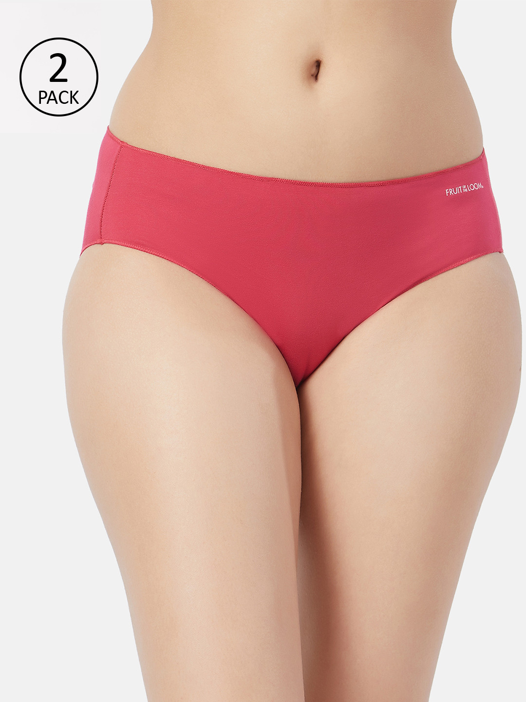 

Fruit of the loom Women Pack Of 2 Pink Solid Bikini Briefs FBKS04-A1S5